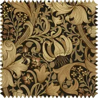 Golden Lily Magna Velvet Fabric - Black