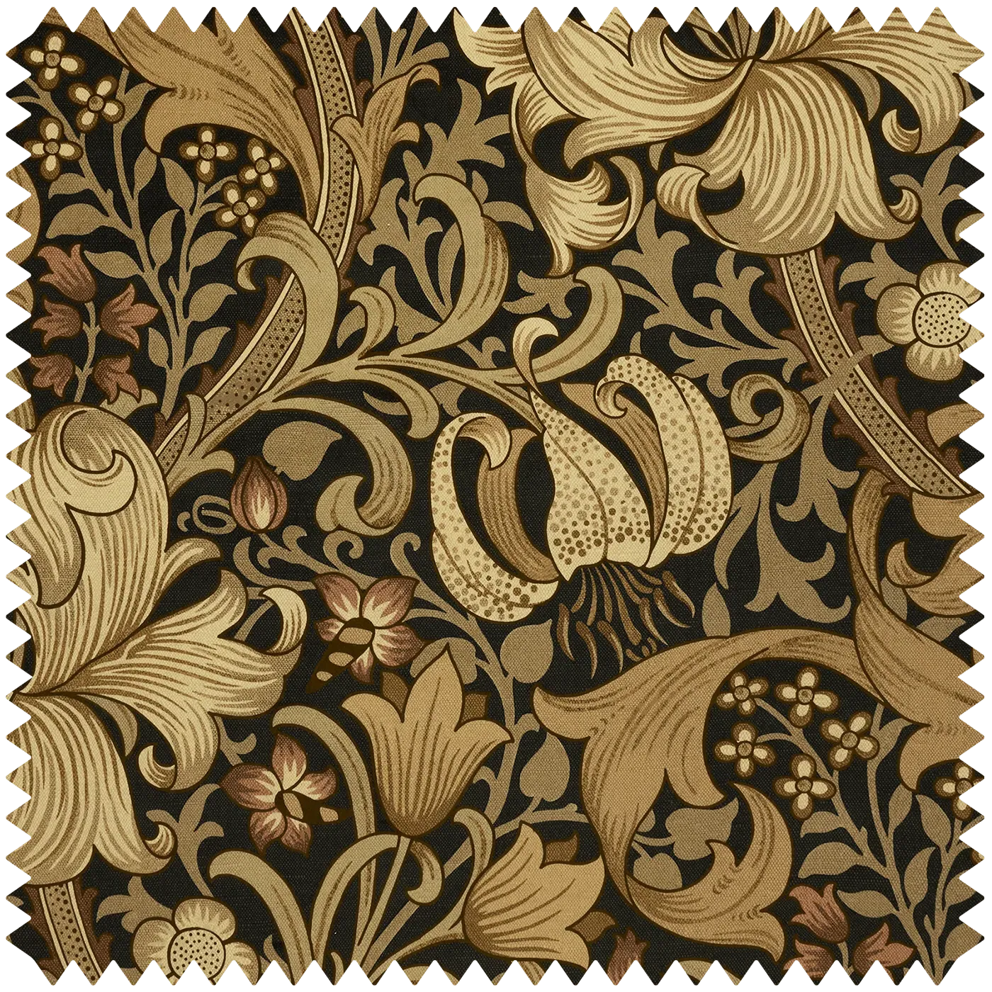 Golden Lily Magna Velvet Fabric - Black image