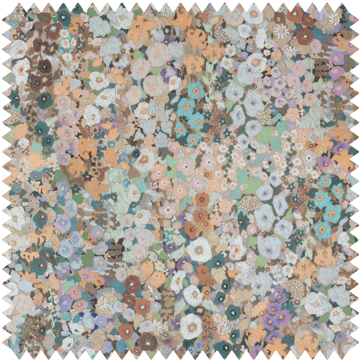 Hollyhocks Cotton Linen Fabric - Prairie product