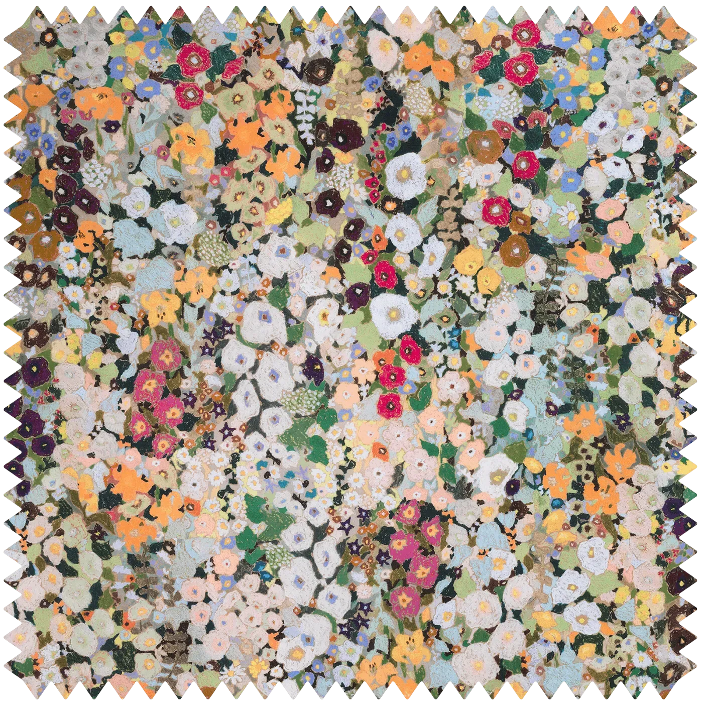 Hollyhocks Cotton Linen Fabric - Summer product