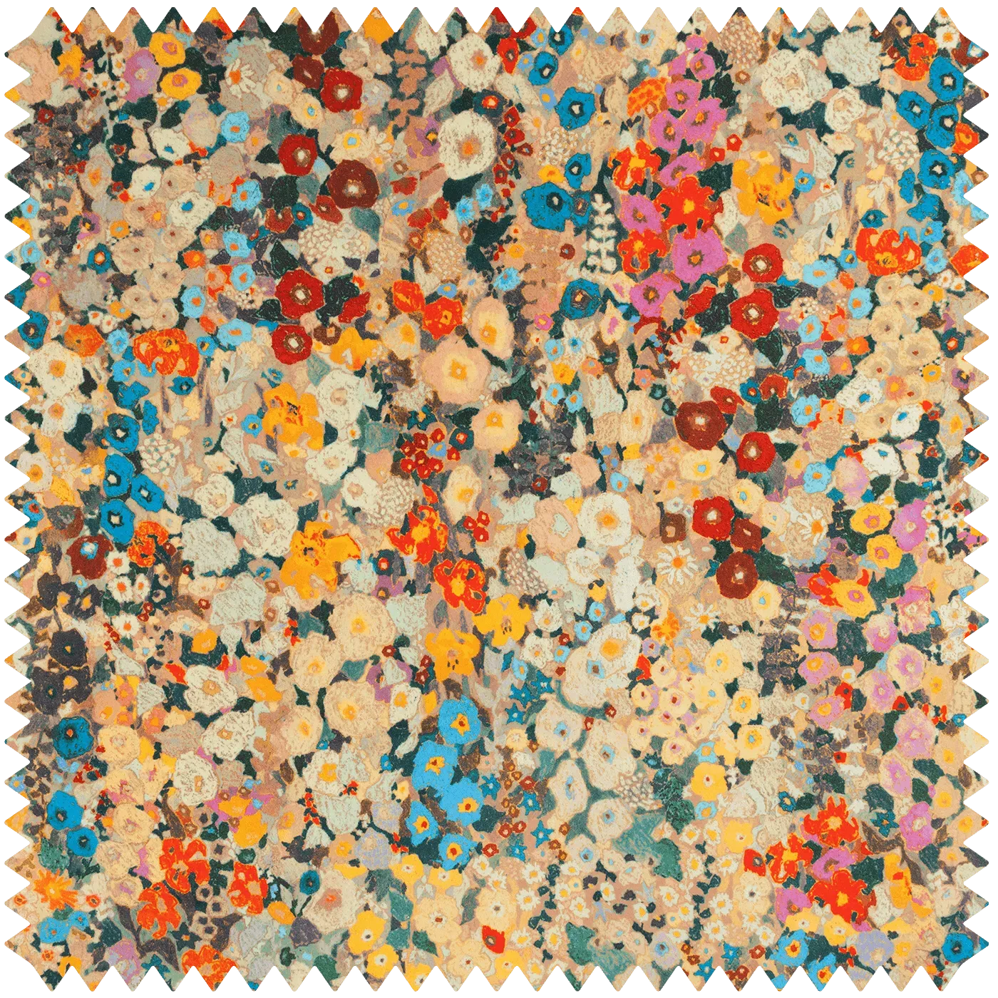 Hollyhocks Organic Velvet Fabric - Autumn product