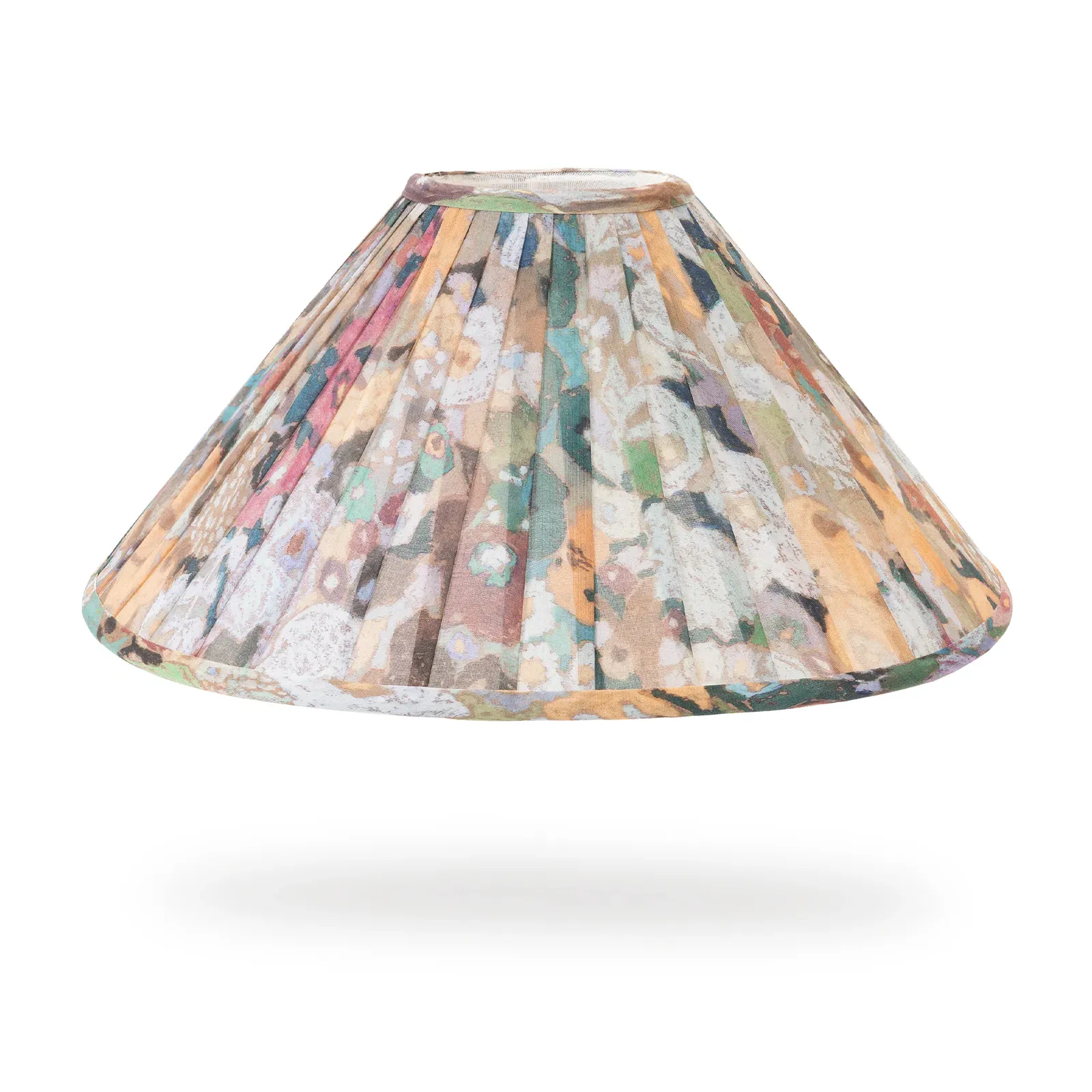 Hollyhocks Pleated Lampshade - Prairie, Organic Cotton product
