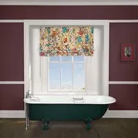 Hollyhocks Roman Blind - Autumn, Velvet