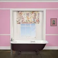 HOLLYHOCKS Roman Blind - Spring, Cotton Linen