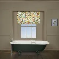 HOLLYHOCKS Roman Blind - Summer, Cotton Linen