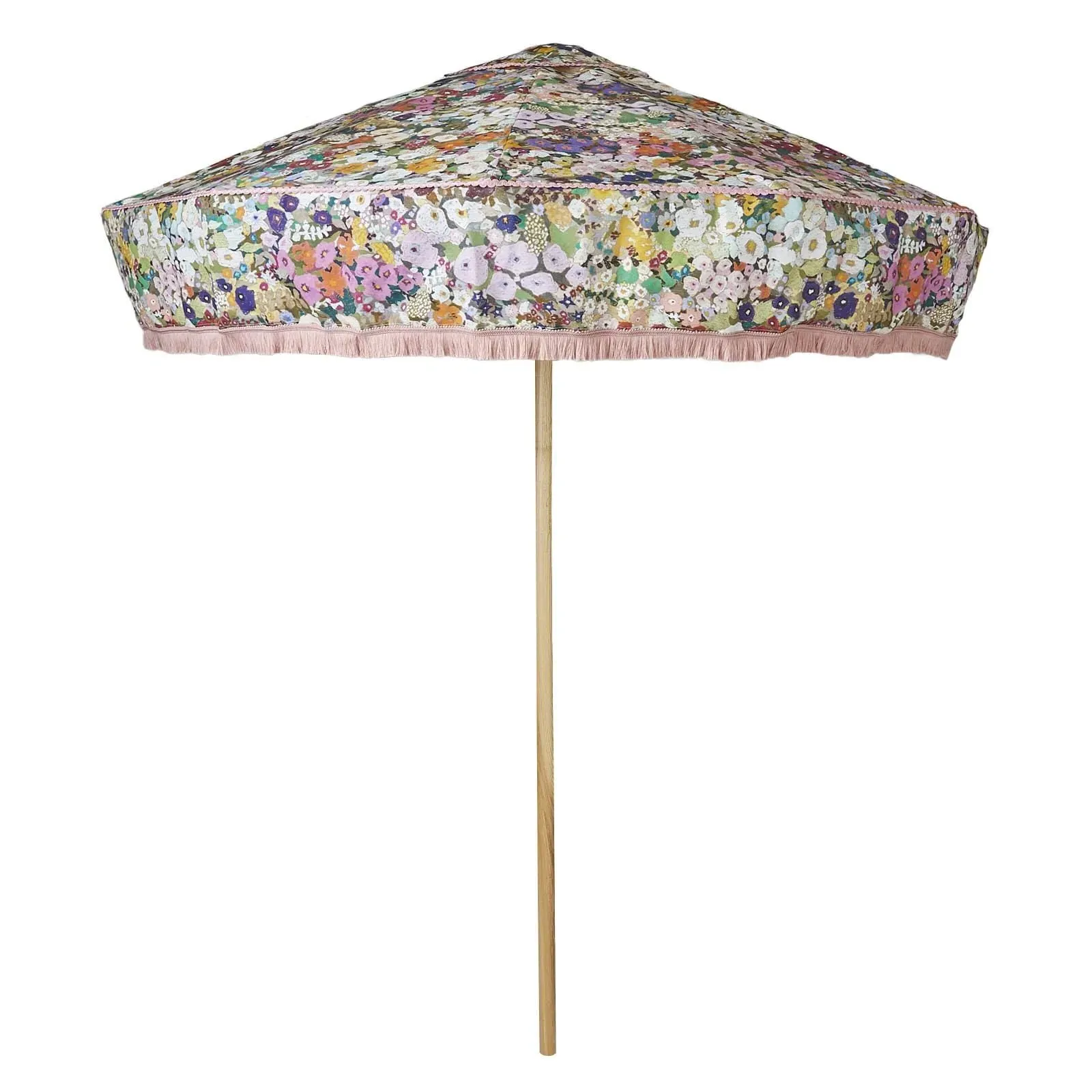 Hollyhocks Round Parasol - Spring, Polyester product