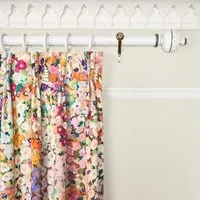 HOLLYHOCKS Velvet Curtain - Spring