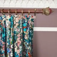 HOLLYHOCKS Velvet Curtain - Winter