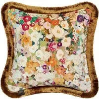 HOLLYHOCKS Velvet Cushion - Spring