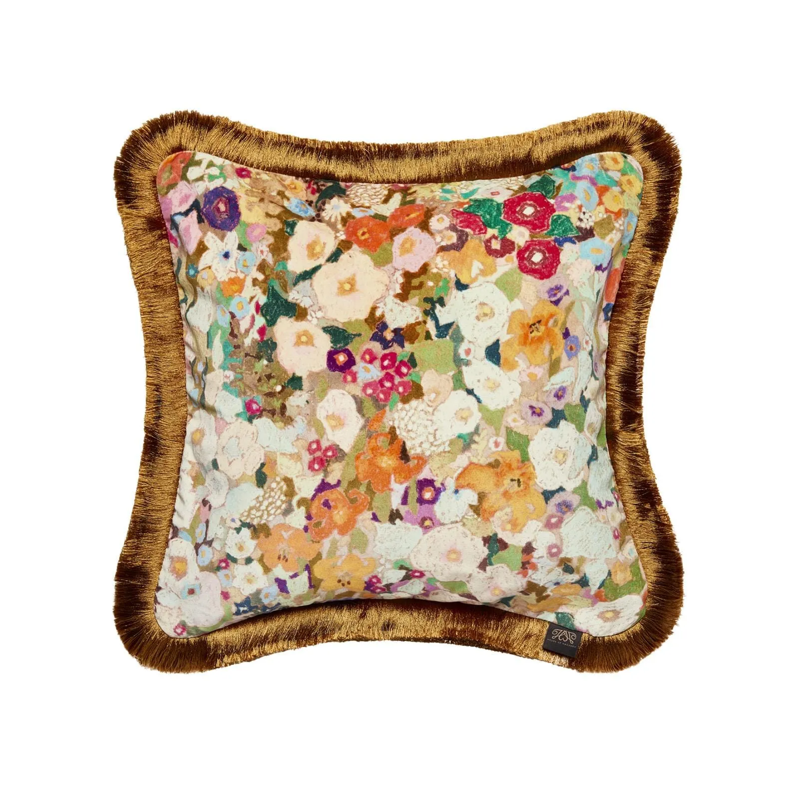 HOLLYHOCKS Velvet Cushion - Spring