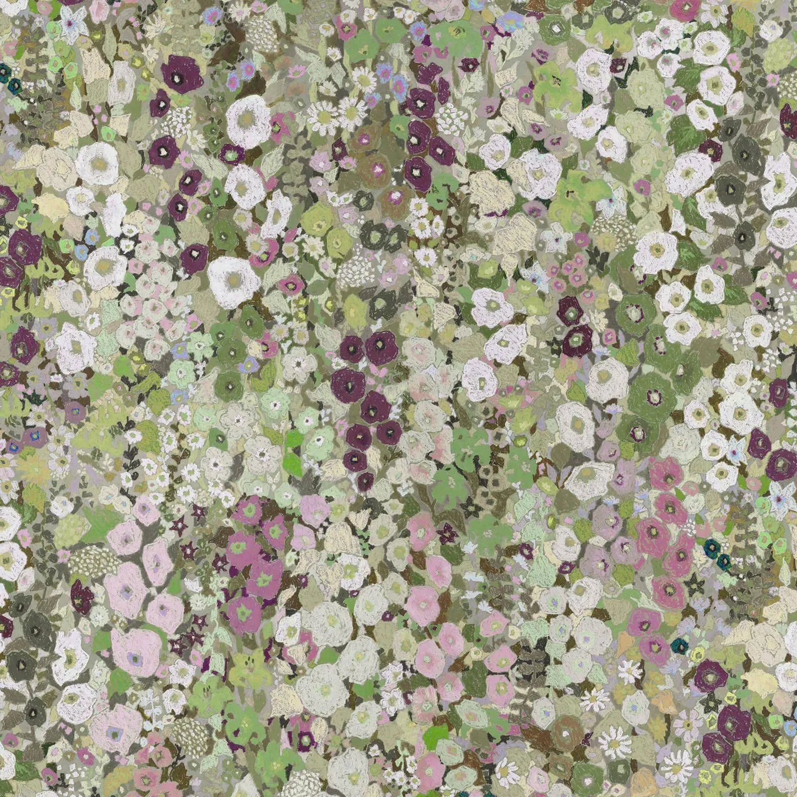 Hollyhocks Wallpaper Sample - Meadow product
