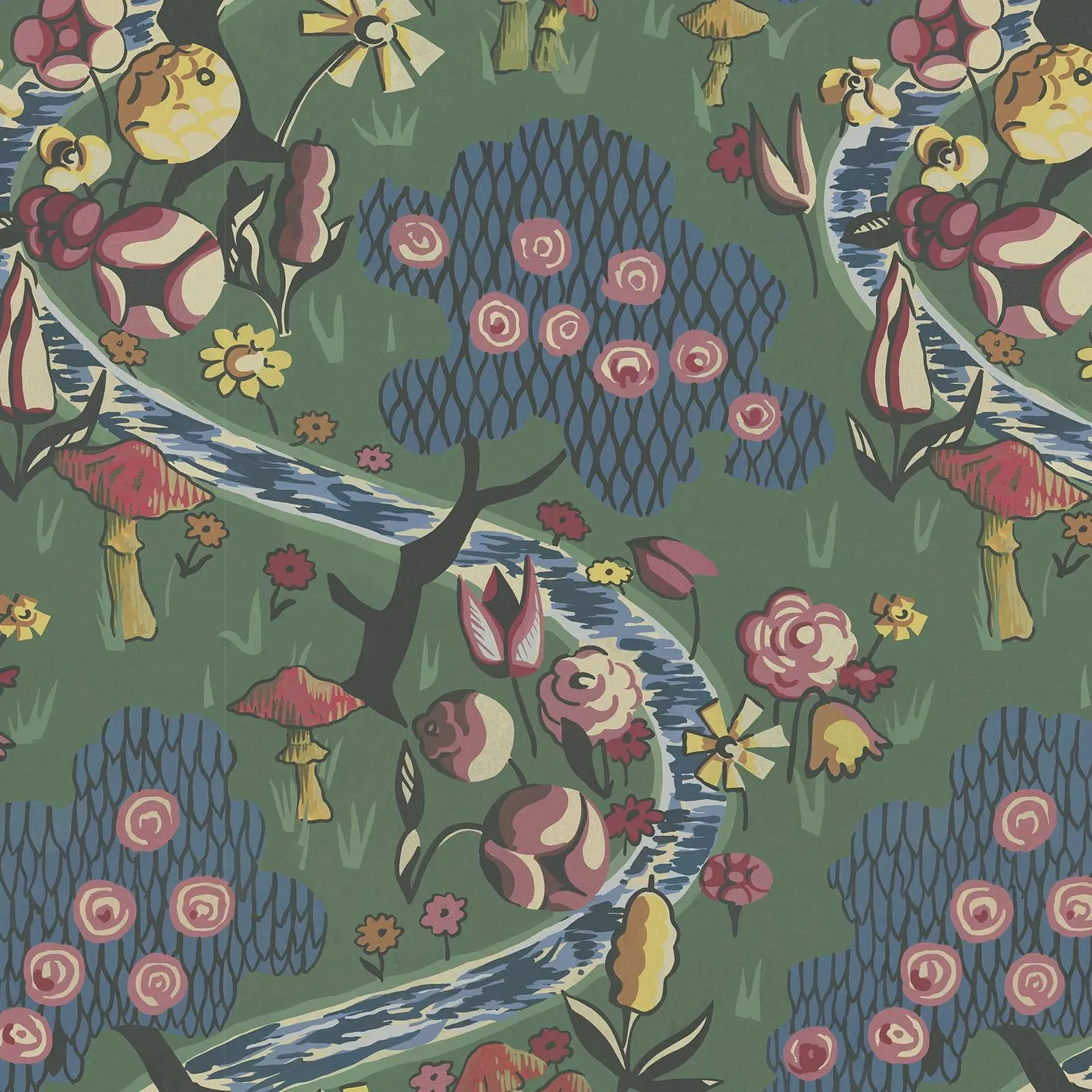 London Fields Wallpaper Sample - Nephrite product