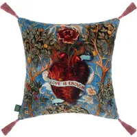 Love Is Enough Organic Velvet Cushion - Celestial Blue