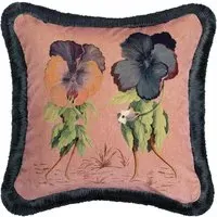 Love Letter Medium Fringe Velvet Cushion - Tourmaline