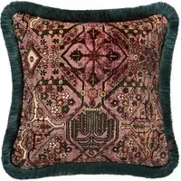 MEY MEH Fringed Velvet Cushion - Blush