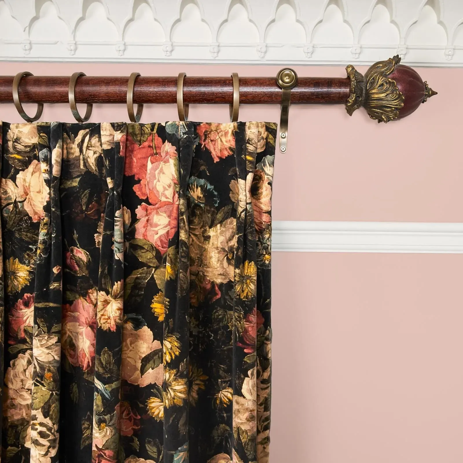 Midnight Garden Velvet Curtain - Multi image