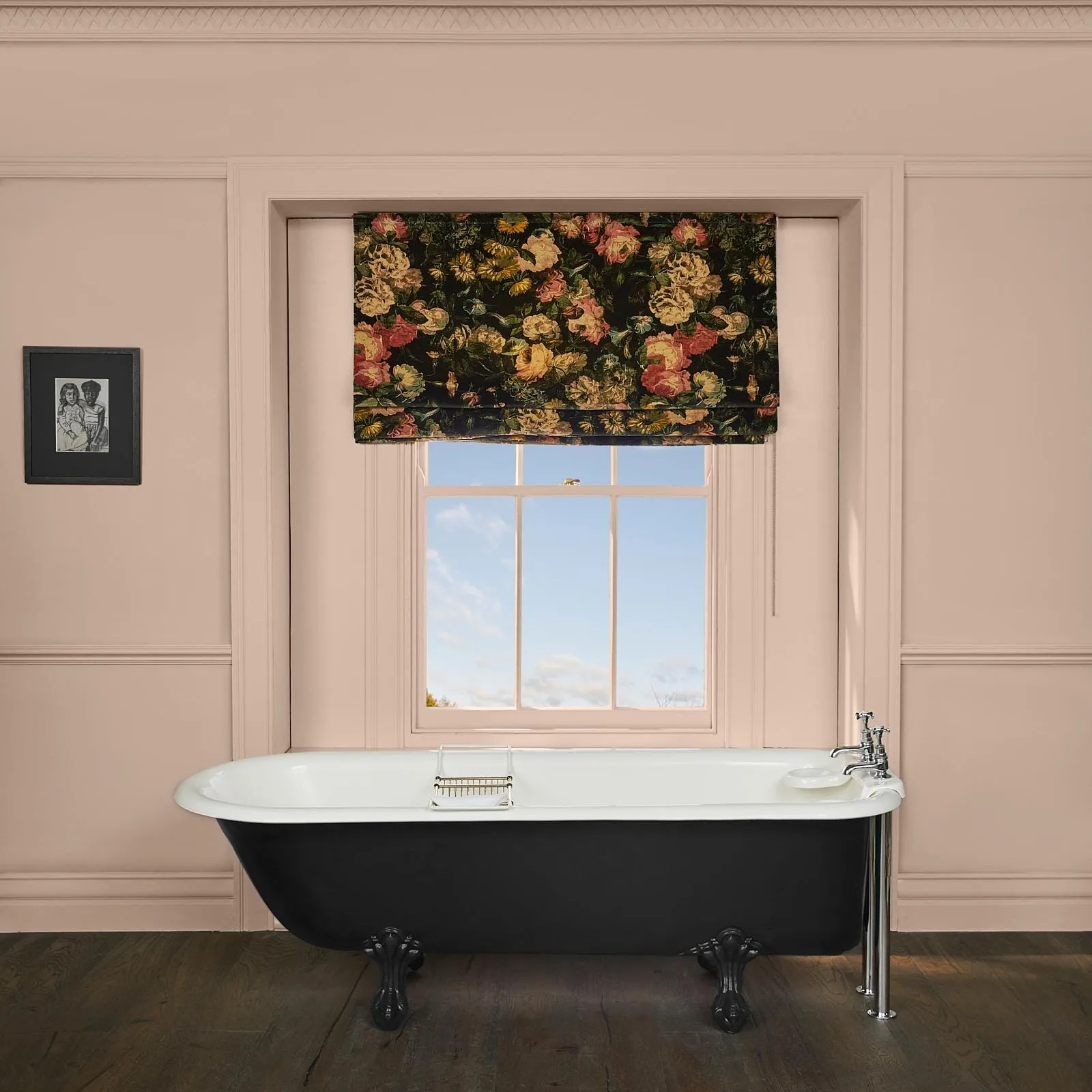 Midnight Garden Velvet Roman Blind - Multi image