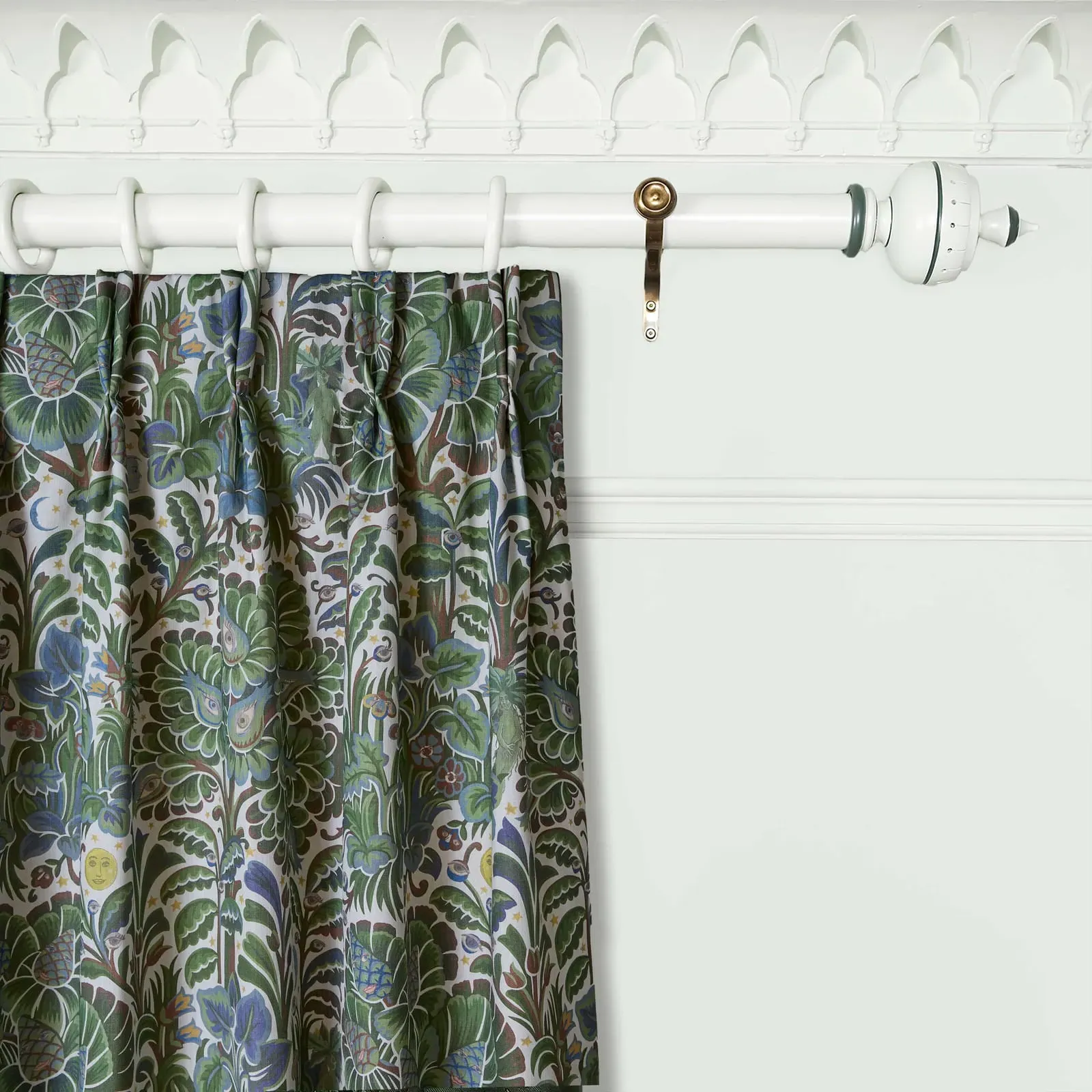 Moon Garden Cotton Linen Curtain - Verde