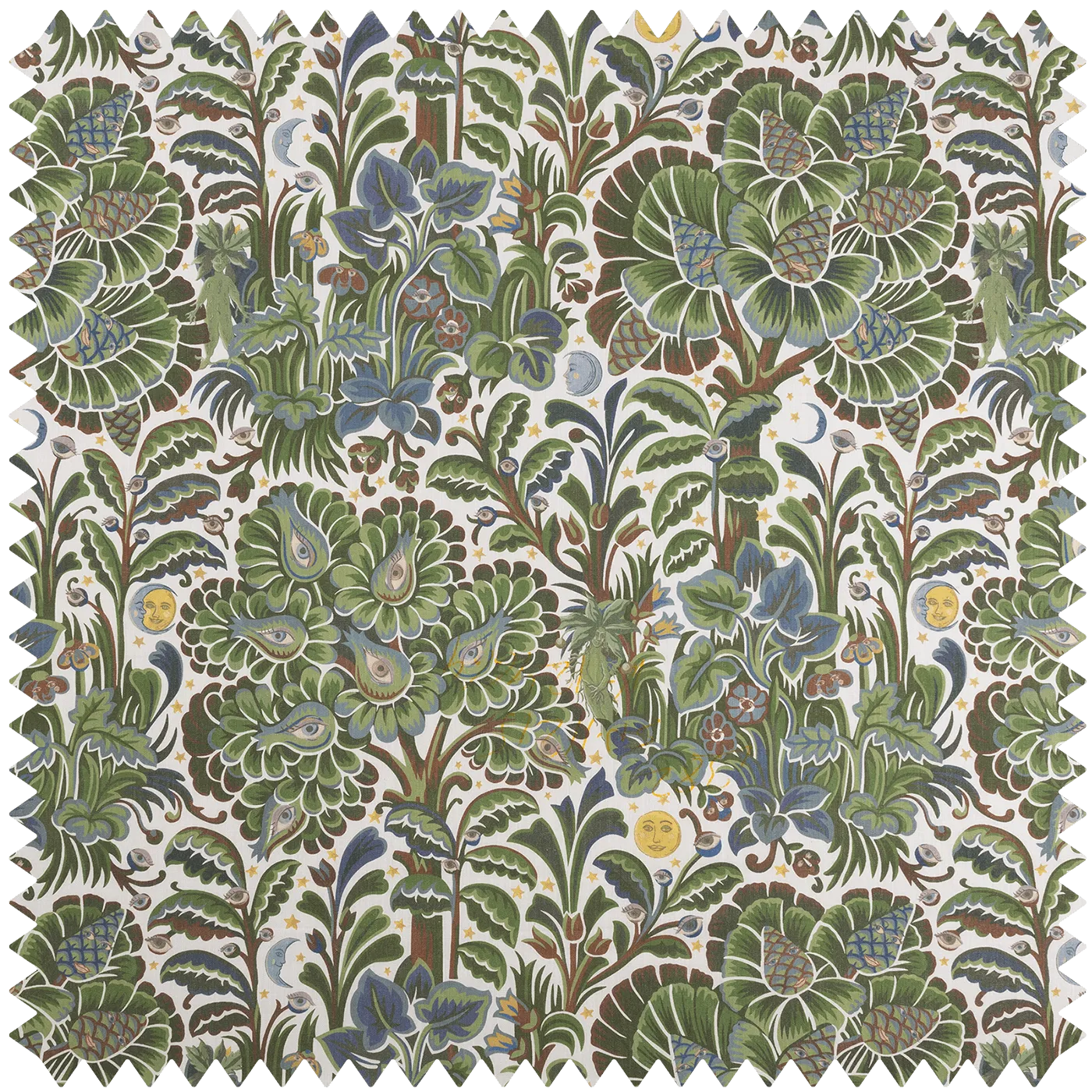Moon Garden Cotton Linen Fabric - Verde product