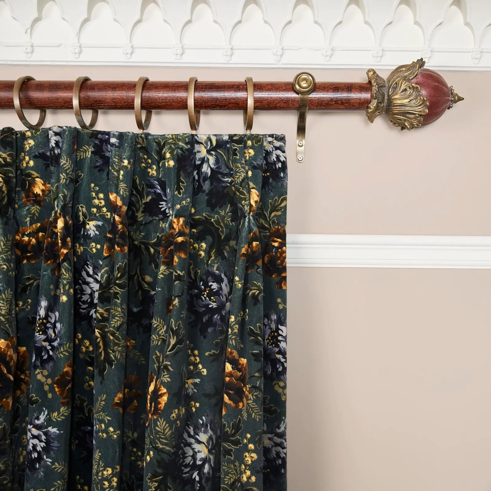 OPIA Velvet Curtain - Petrol
