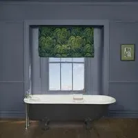 Palmeral Roman Blind - Midnight, Cotton Linen