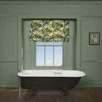 Palmeral Roman Blind - White, Cotton Linen