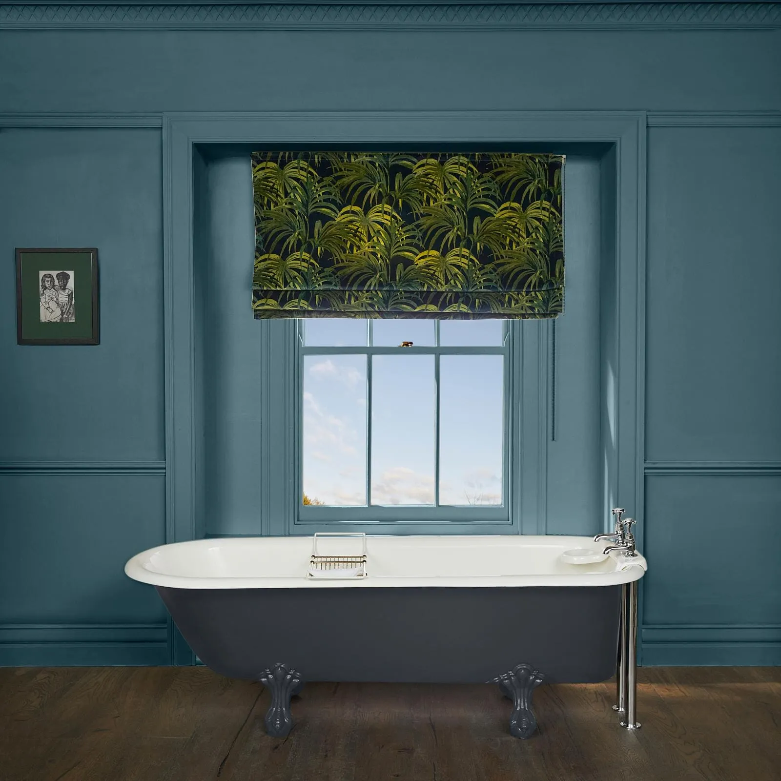 Palmeral Velvet Blind - Midnight & Green product