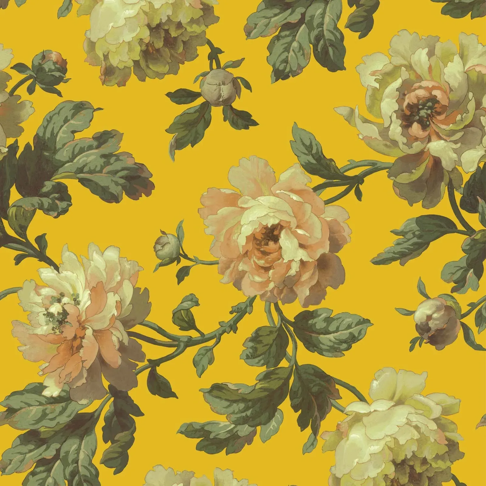 Peoneden Wallpaper Sample - Ochre product