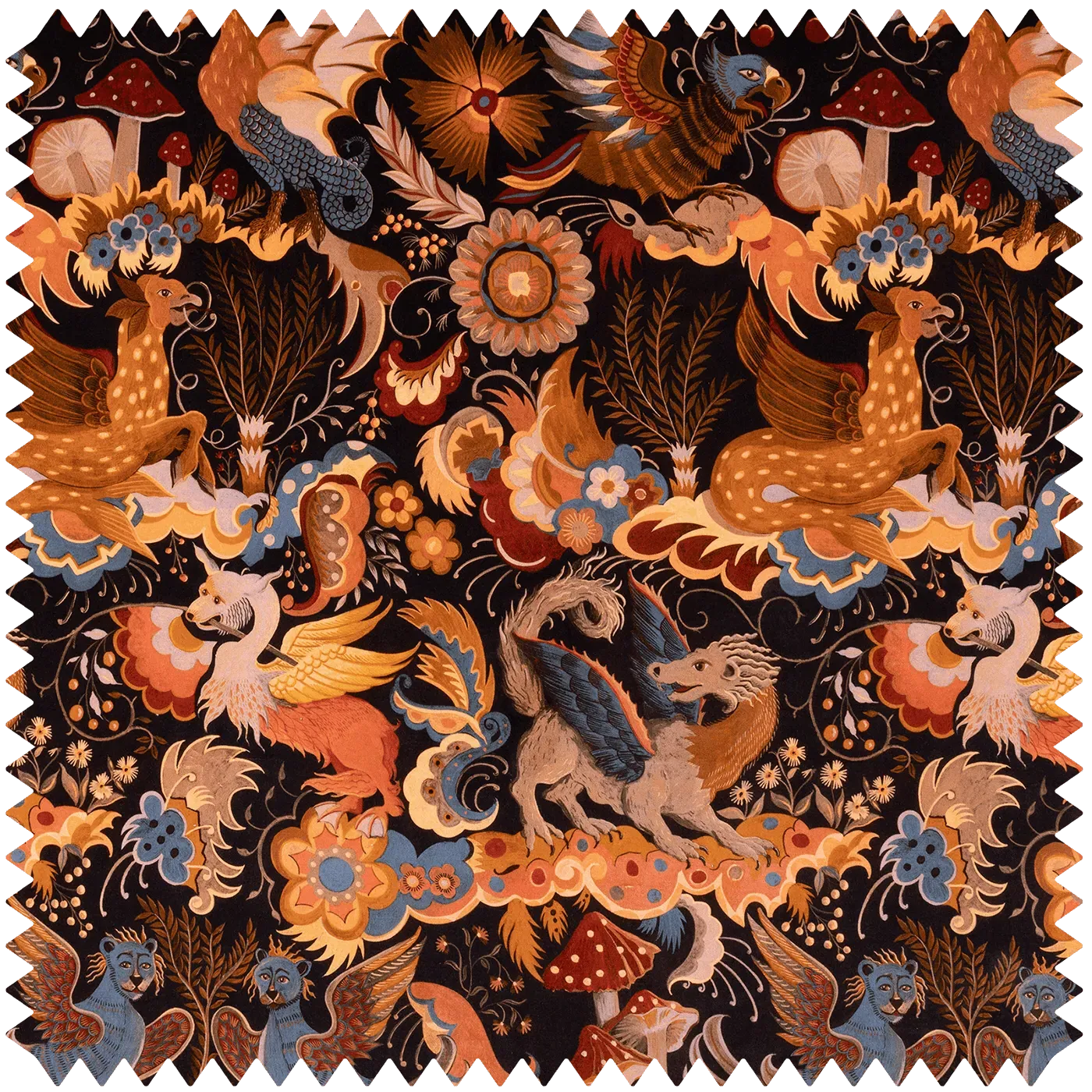 Phantasia Velvet Fabric - Selenite Orange, Cotton product