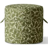 QUERCUS Small Round Hassock - Juniper, Linen