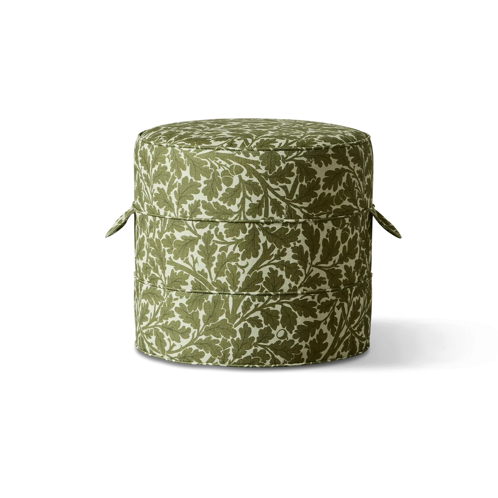 QUERCUS Small Round Hassock - Juniper, Linen