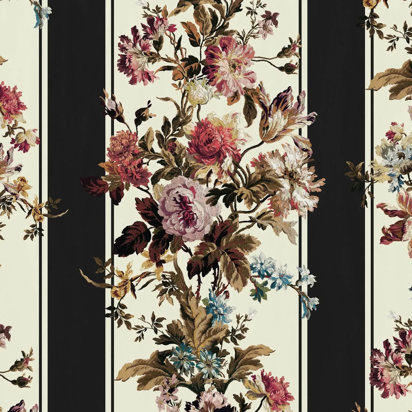 Rosetta Garland Wallpaper - Noir