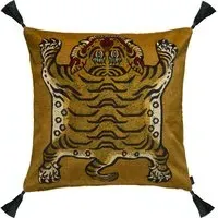 SABER Large Tassel Velvet Cushion - Gold