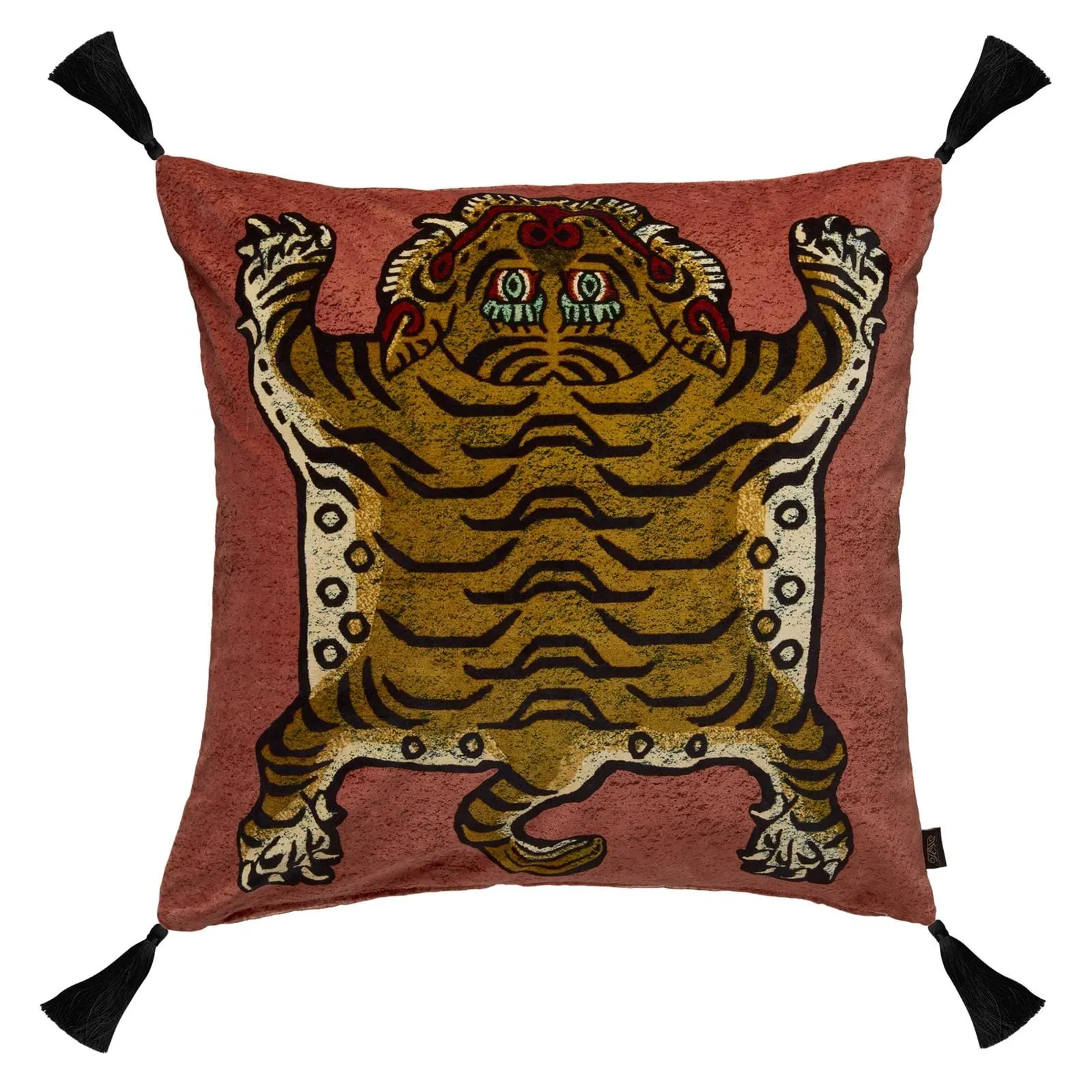 SABER Large Tassel Velvet Cushion - Pink