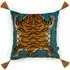 SABER Large Tassel Velvet Cushion - Teal
