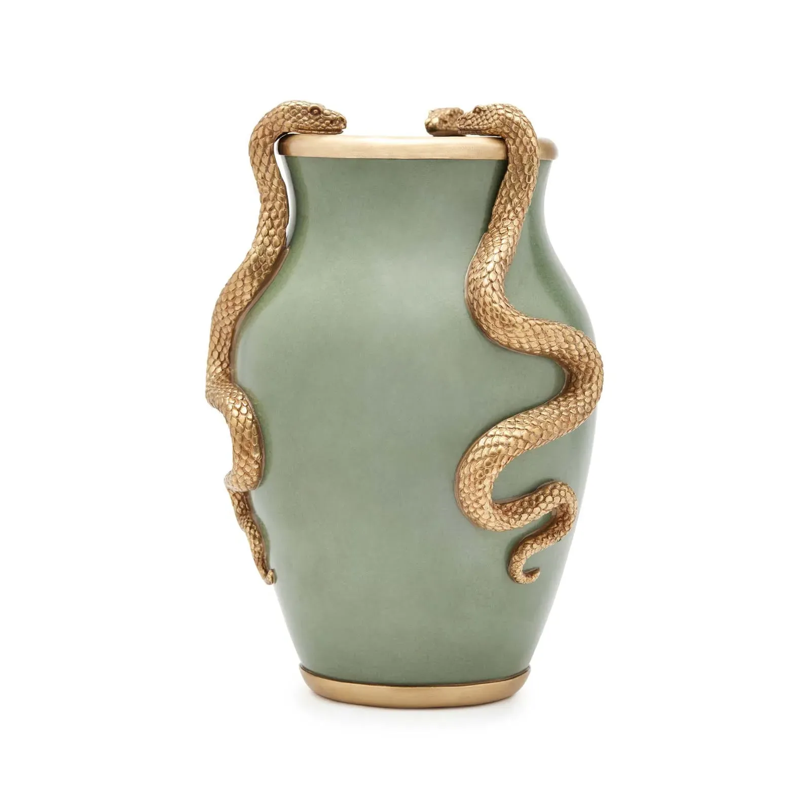 Serpentis Vase - Green & Gold, Brass & Ceramic product