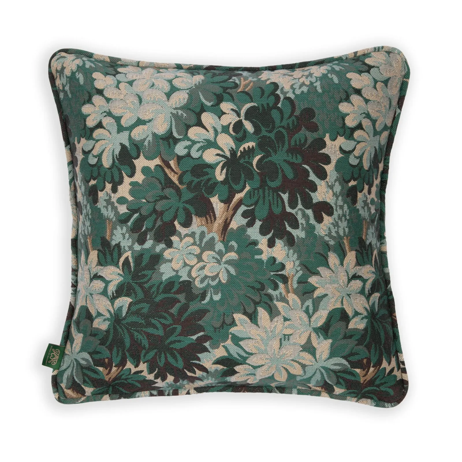 SILVA Medium Piped Jacquard Cushion - Cerulean image