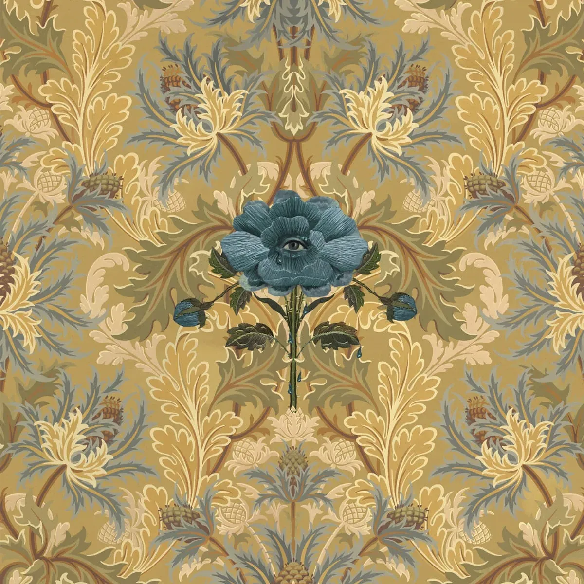 The Blue Rose Weeping Wallpaper - Aurelian