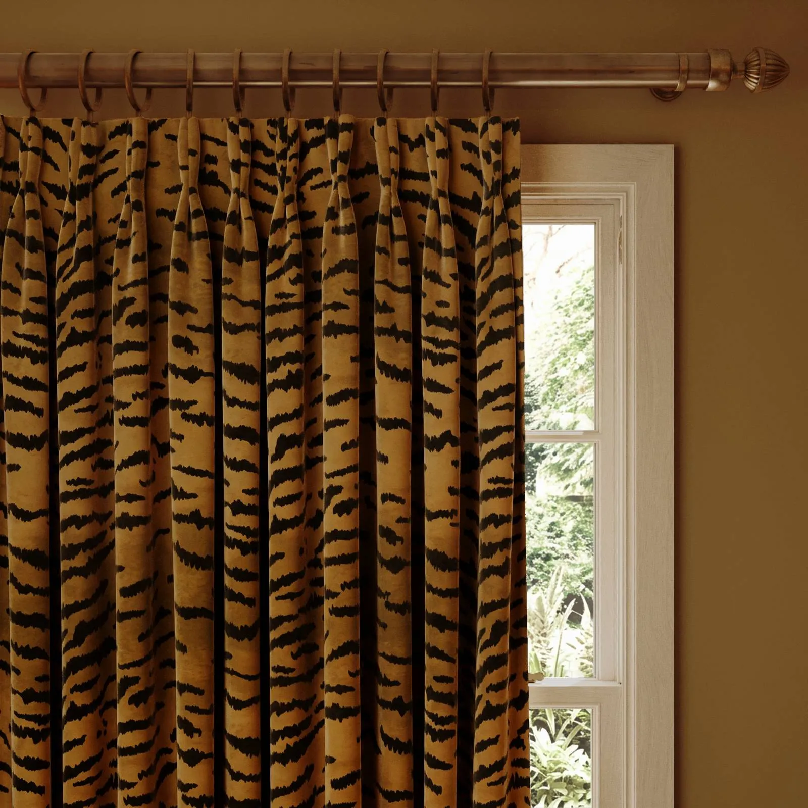 TIGRE Velvet Curtain - Taupe, Cotton Blend product