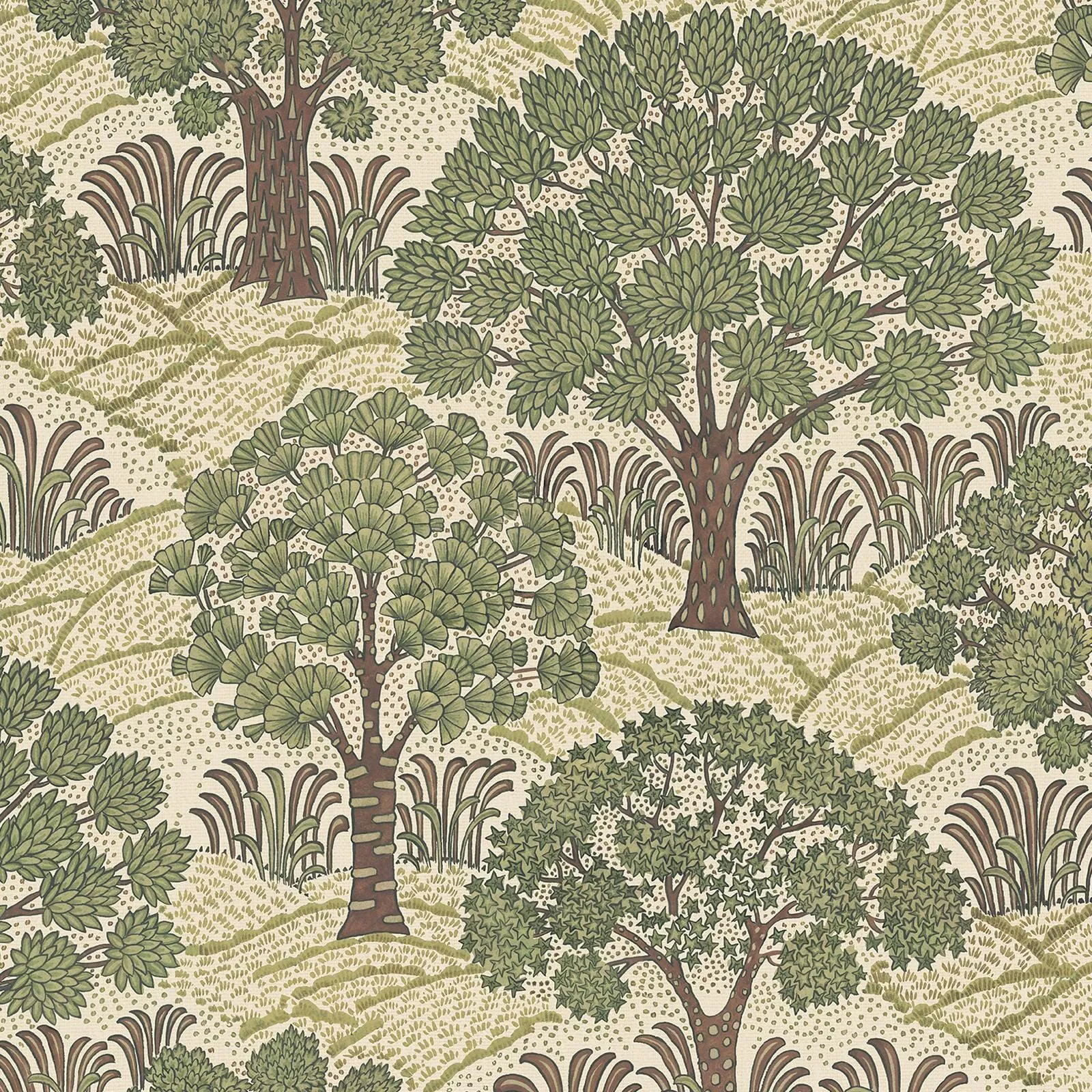 Trees Please Wallpaper Sample - Ecru product