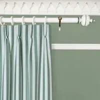 Trematon Stripe Jacquard Curtain - Verdigris, Cotton