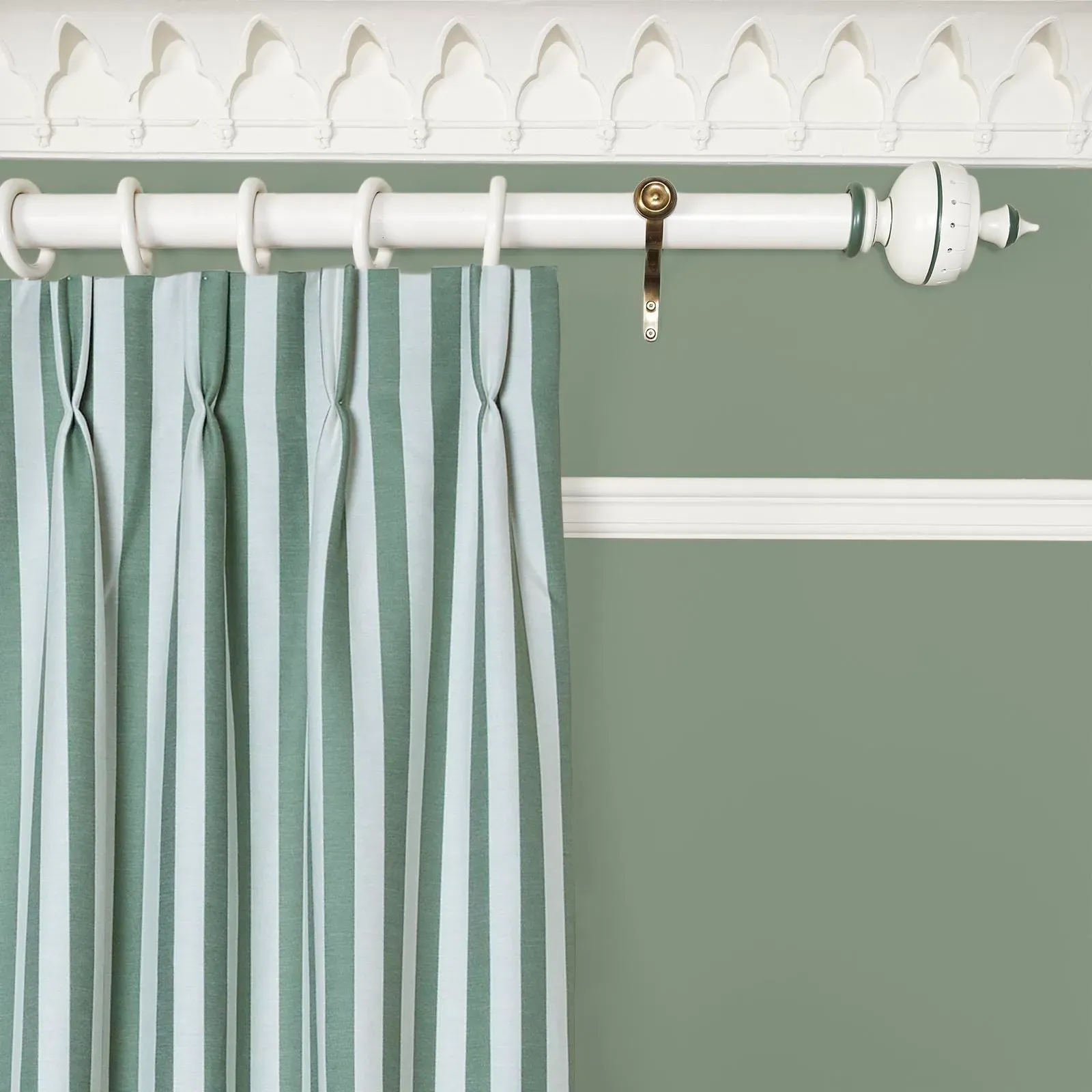 Trematon Stripe Jacquard Curtain - Verdigris image