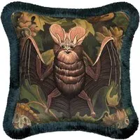 Vespertine Fringed Velvet Cushion - Verde