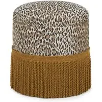 Wild Card Jacquard Ottoman - Butterscotch