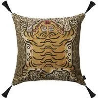 Wild Saber Large Tassel Jacquard Cushion - Butterscotch