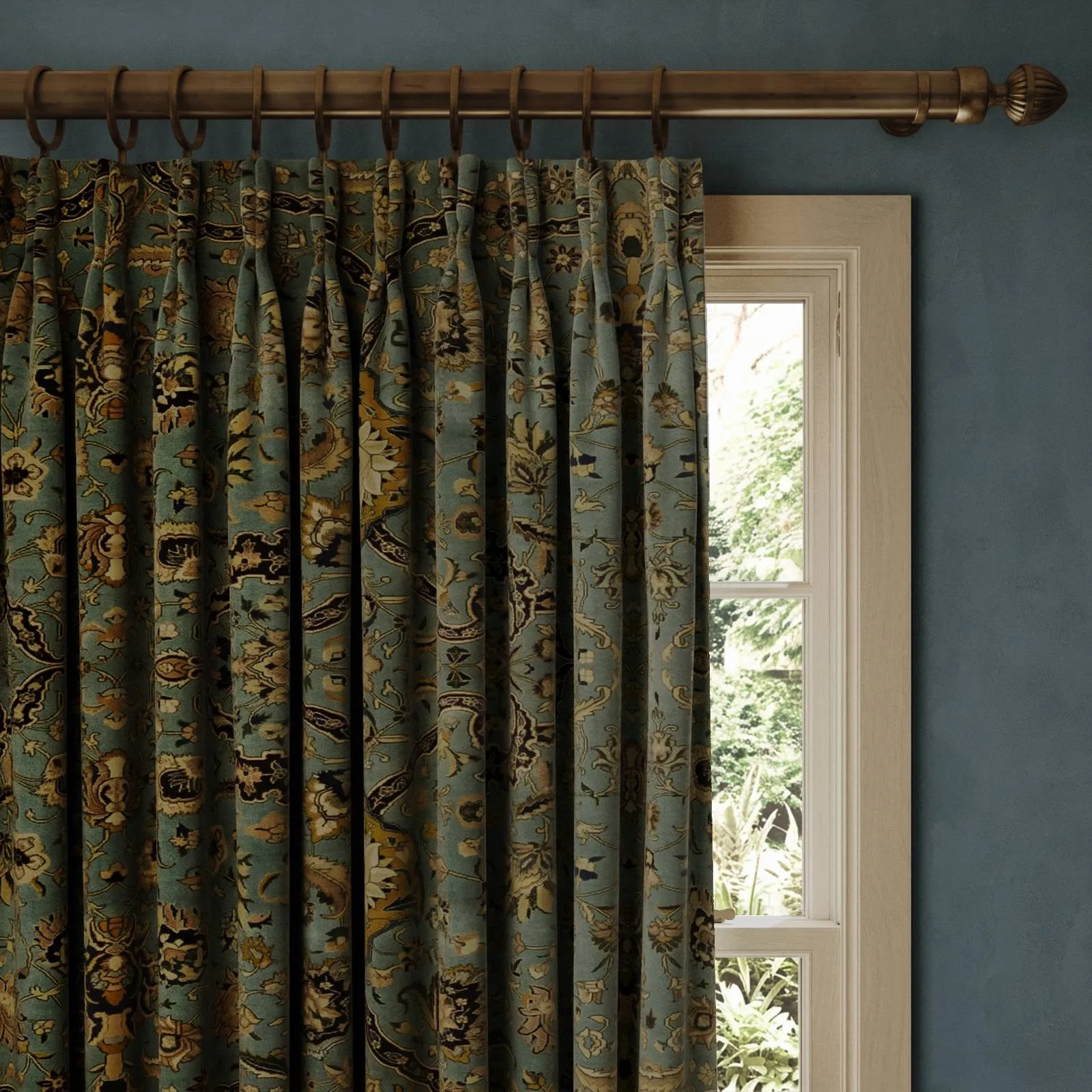 Zanjan Velvet Curtain - Sapphire, Cotton Blend product