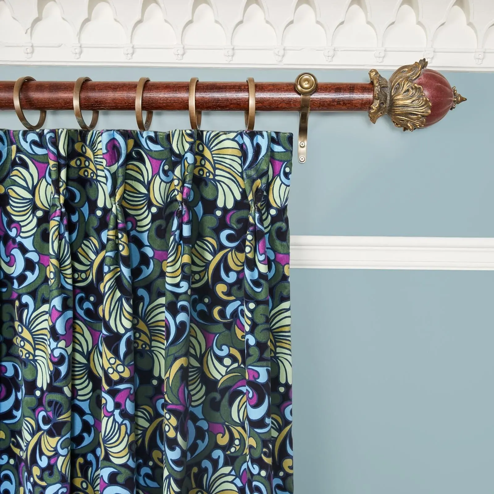 ZENNOR Velvet Curtain - Ocean image