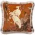 ZEUS Fringed Velvet Cushion - Tobacco