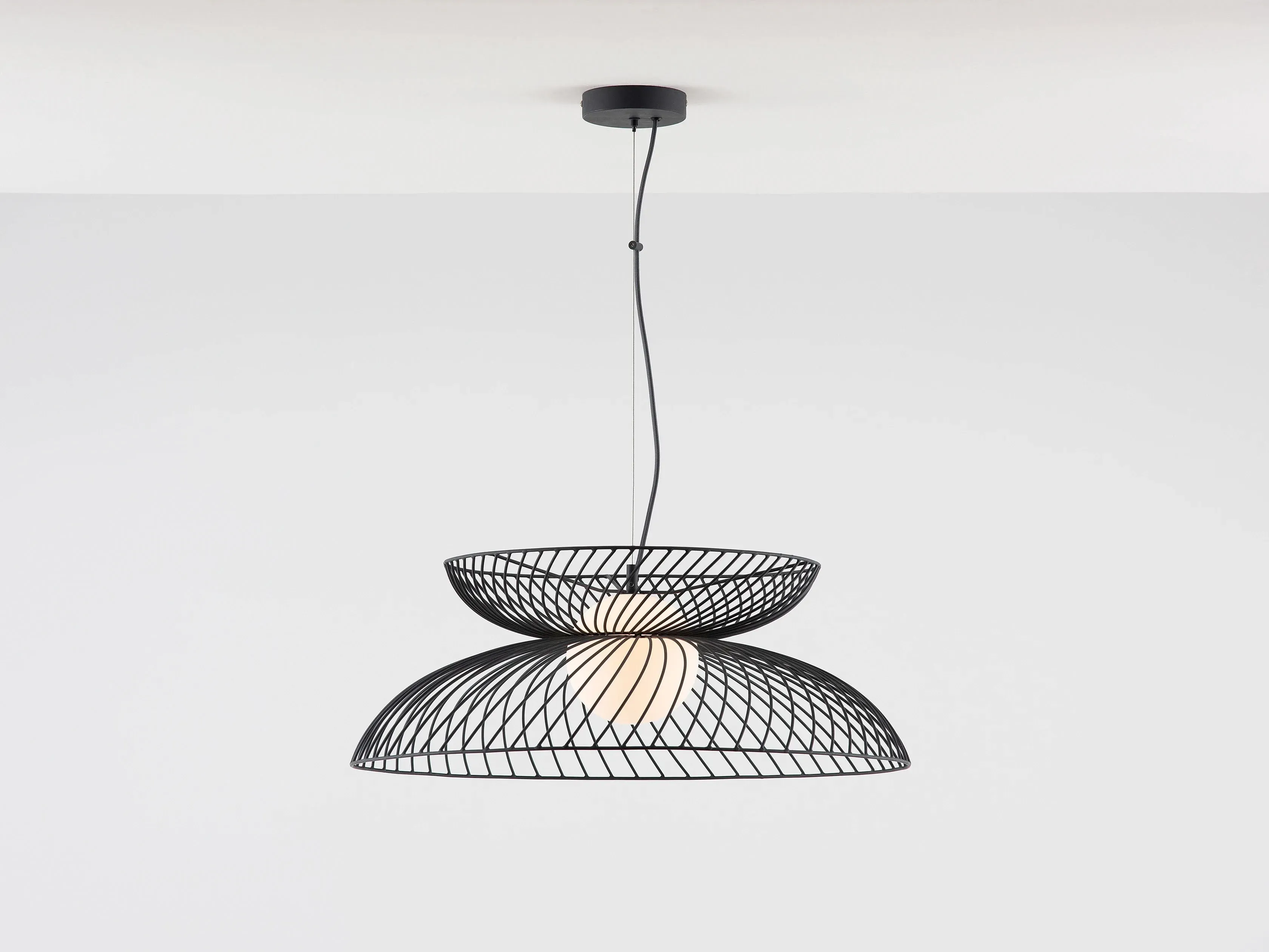 charcoal-grey-cage-ceiling-light image