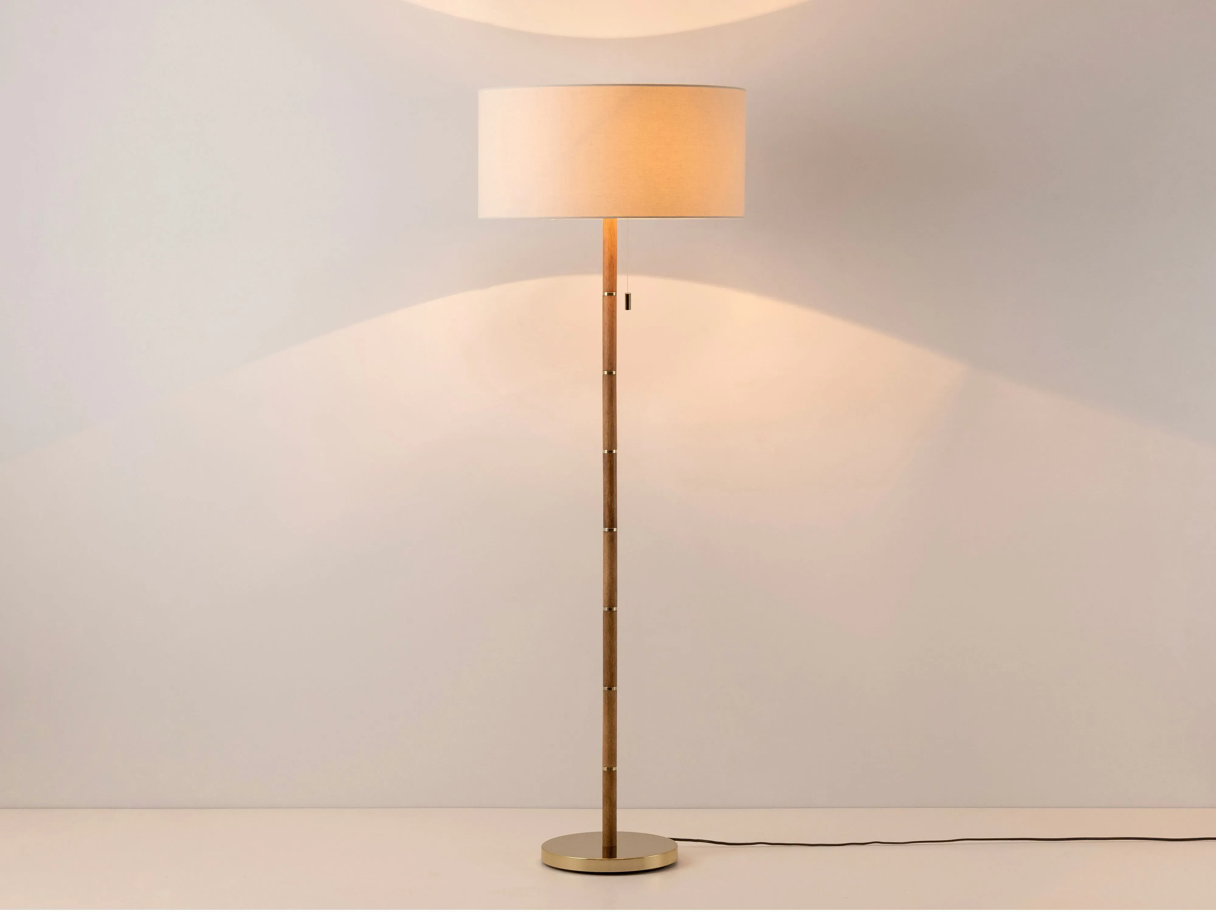 wooden-and-brass-disk-floor-lamp image